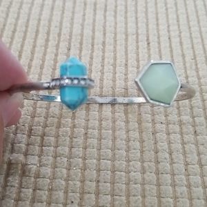 New Chloe and Isabel Open Cuff Bracelet blue stone detail